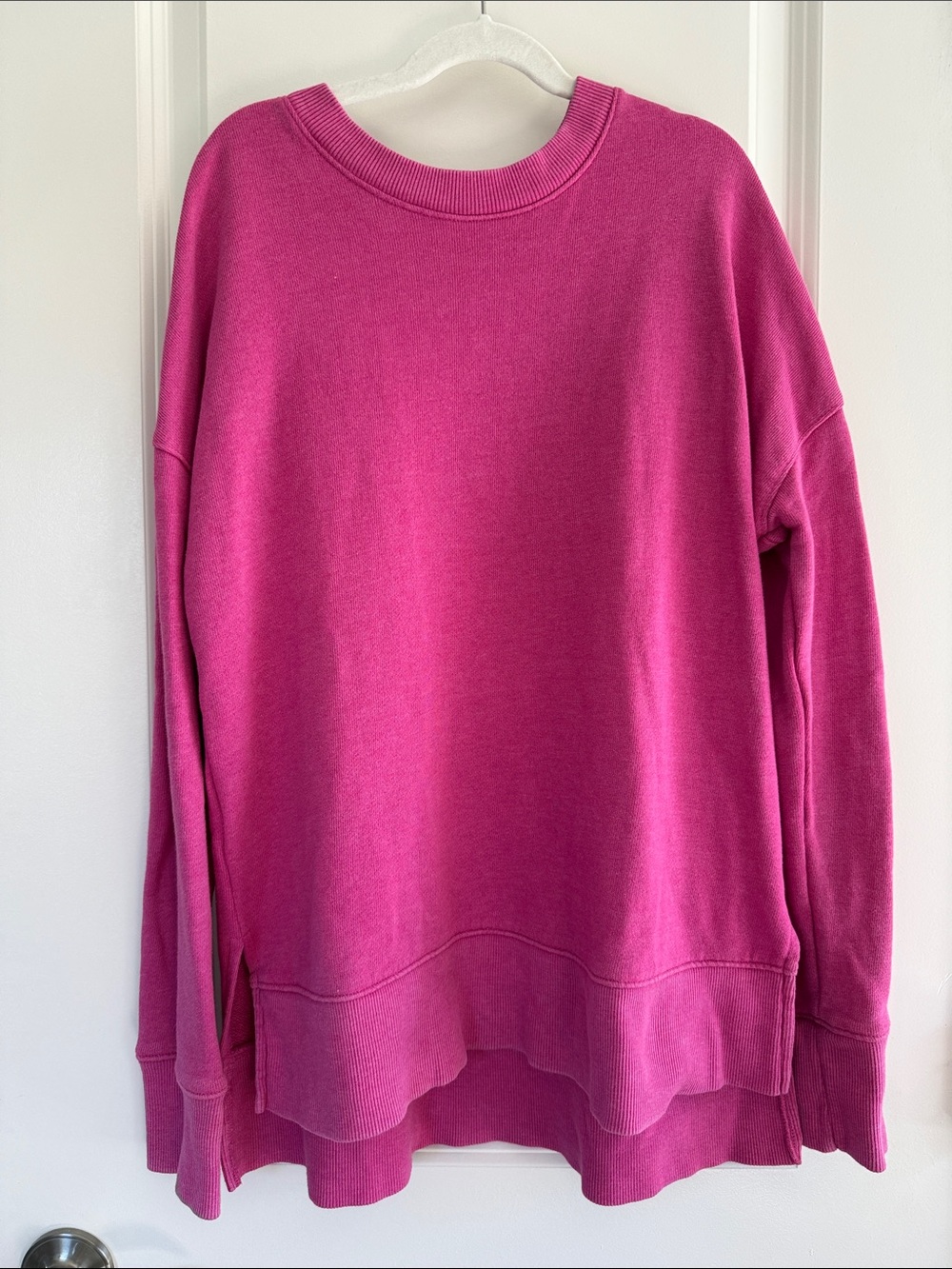 Time and Tru Bright Fuchsia Crewneck Sweater